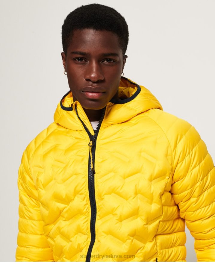 Superdry Down Radar Mix Quilted Jacket Yellow Men