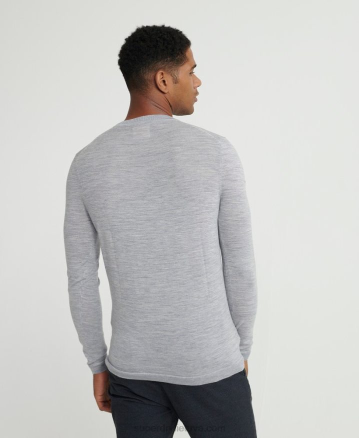 Superdry Edit Merino Crew Jumper Light Grey Men