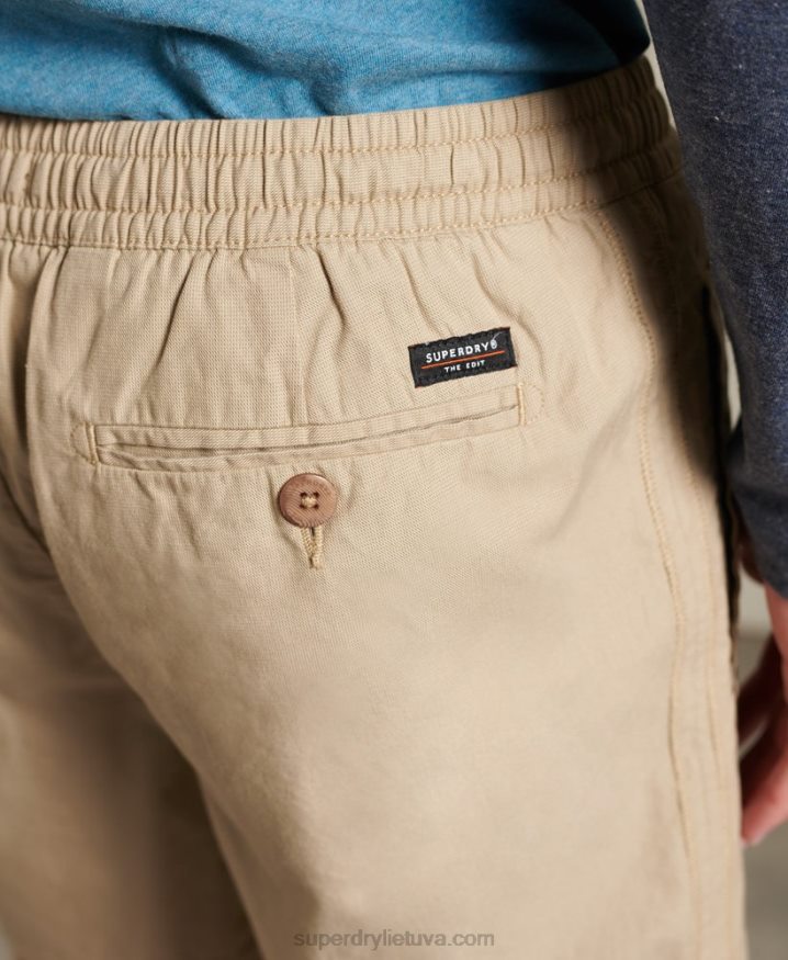 Superdry Edit Taper Drawstring Shorts Tan Men