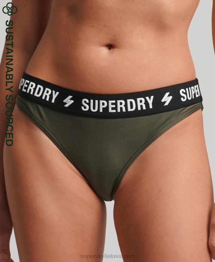 Superdry Elastic Recycled Bikini Briefs Khaki Women