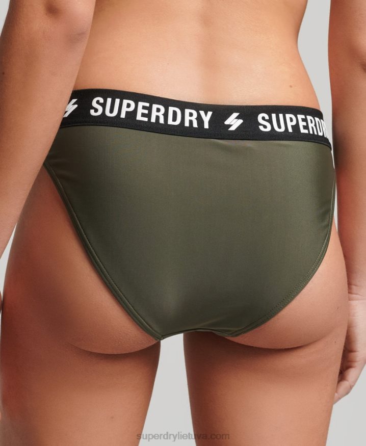 Superdry Elastic Recycled Bikini Briefs Khaki Women