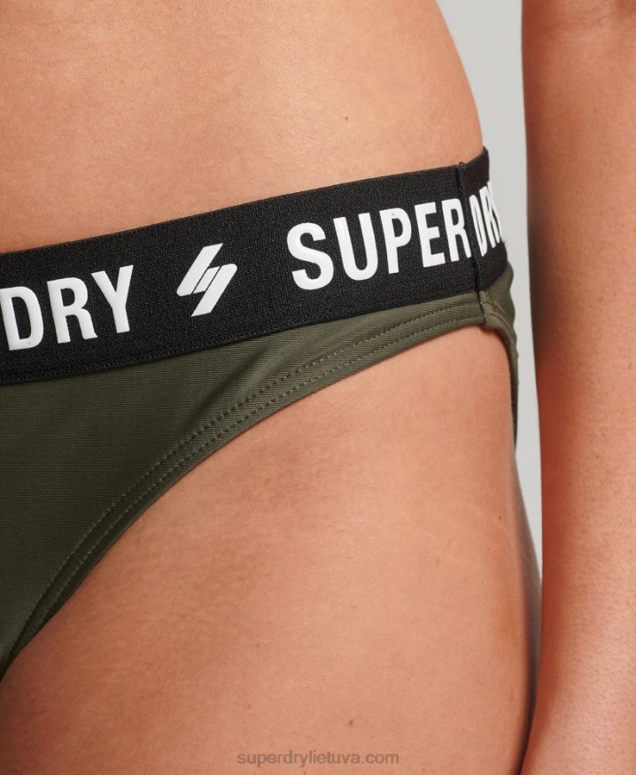 Superdry Elastic Recycled Bikini Briefs Khaki Women