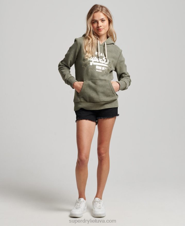 Superdry Embellished Hoodie Green Women