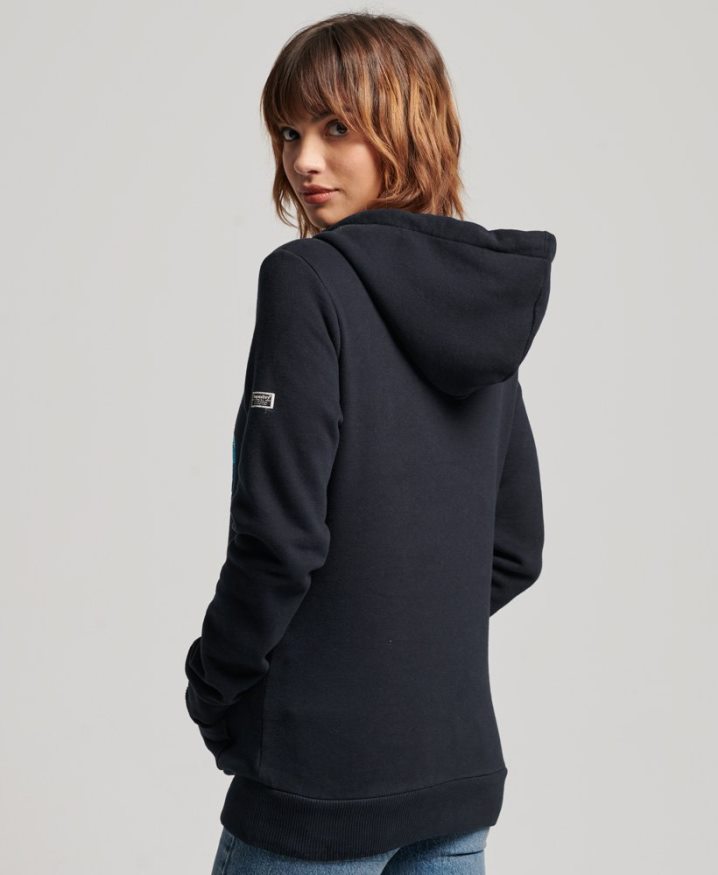 Superdry Embellished Hoodie Navy Women