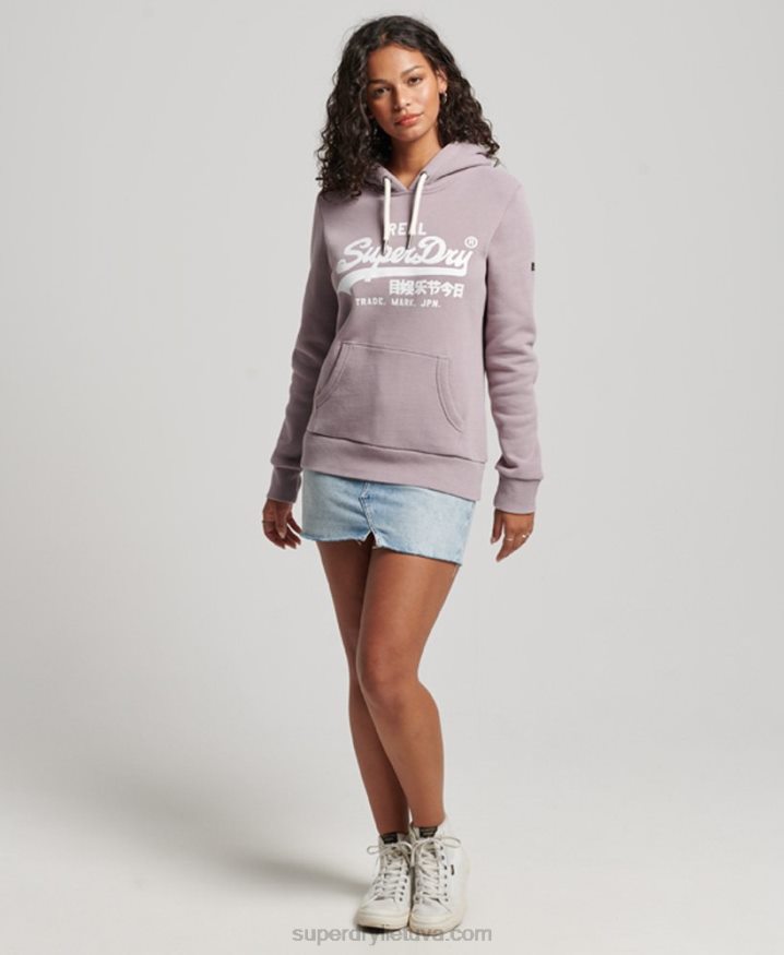 Superdry Embellished Hoodie Purple Women