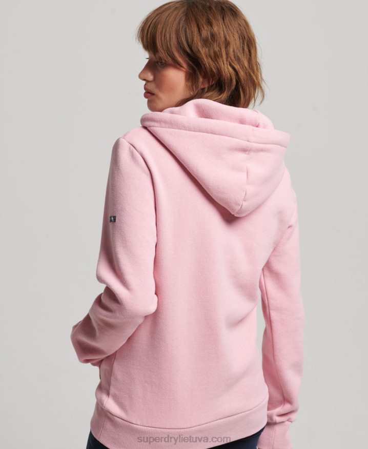 Superdry Embossed Graphic Logo Hoodie Pink Women