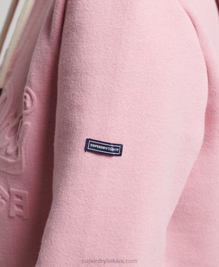 Superdry Embossed Graphic Logo Hoodie Pink Women