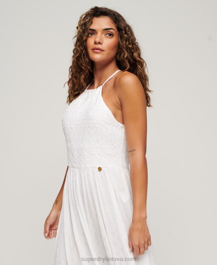 Superdry Embroidered Jumpsuit White Women