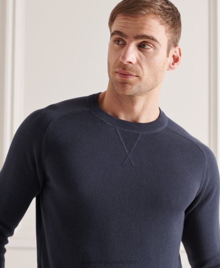 Superdry Essential Cotton Crew Jumper Navy Men