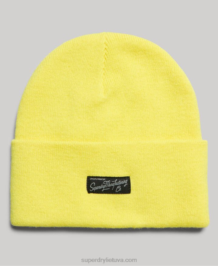 Superdry Essential Logo Beanie Yellow Women