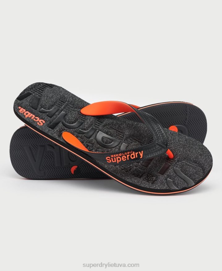 Superdry Essential Logo Flip Flops Dark Grey Men