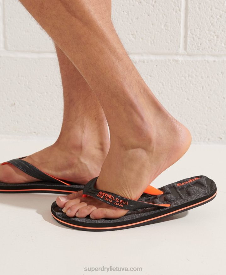 Superdry Essential Logo Flip Flops Dark Grey Men