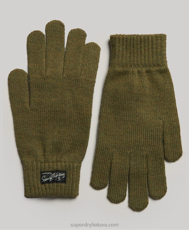 Superdry Essential Logo Gloves Khaki Women