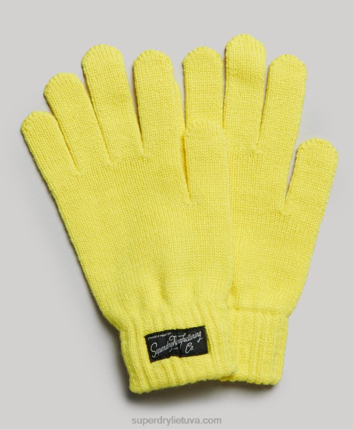 Superdry Essential Logo Gloves Yellow Women