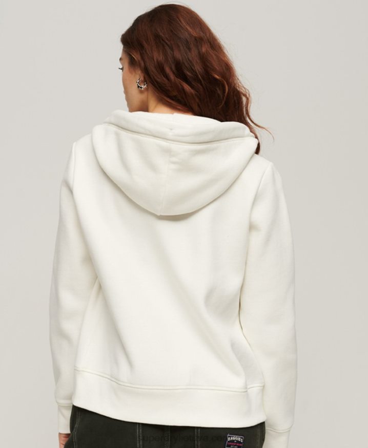 Superdry Essential Logo Zip Hoodie White Women