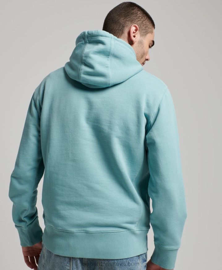 Superdry Essential Overdyed Hoodie Light Blue Men