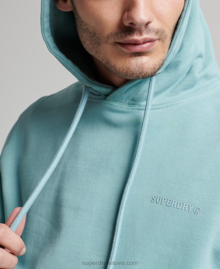 Superdry Essential Overdyed Hoodie Light Blue Men