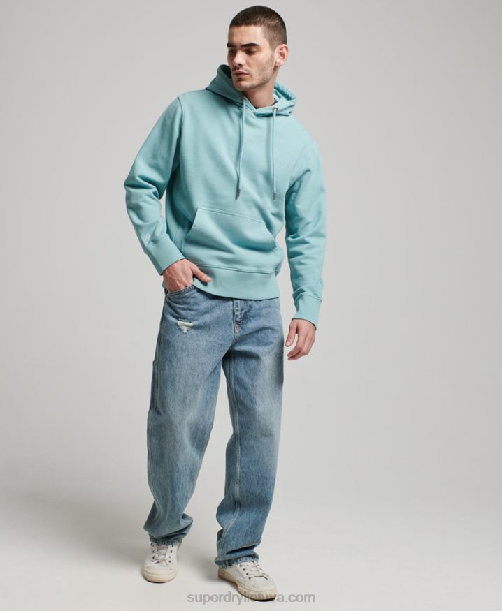 Superdry Essential Overdyed Hoodie Light Blue Men