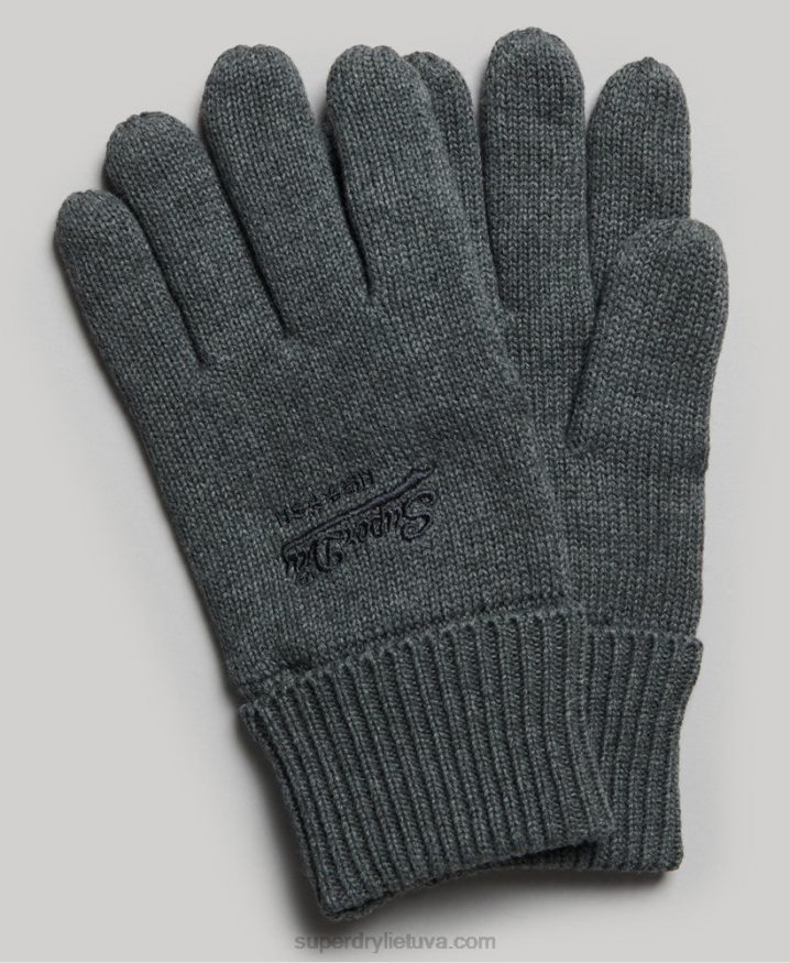 Superdry Essential Plain Gloves Grey Men