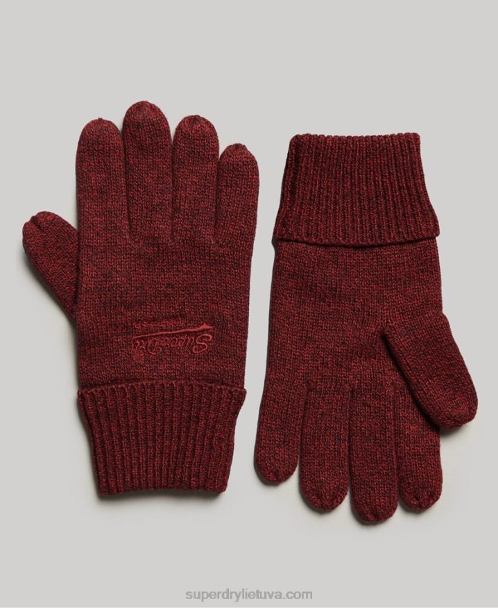 Superdry Essential Plain Gloves Red Men