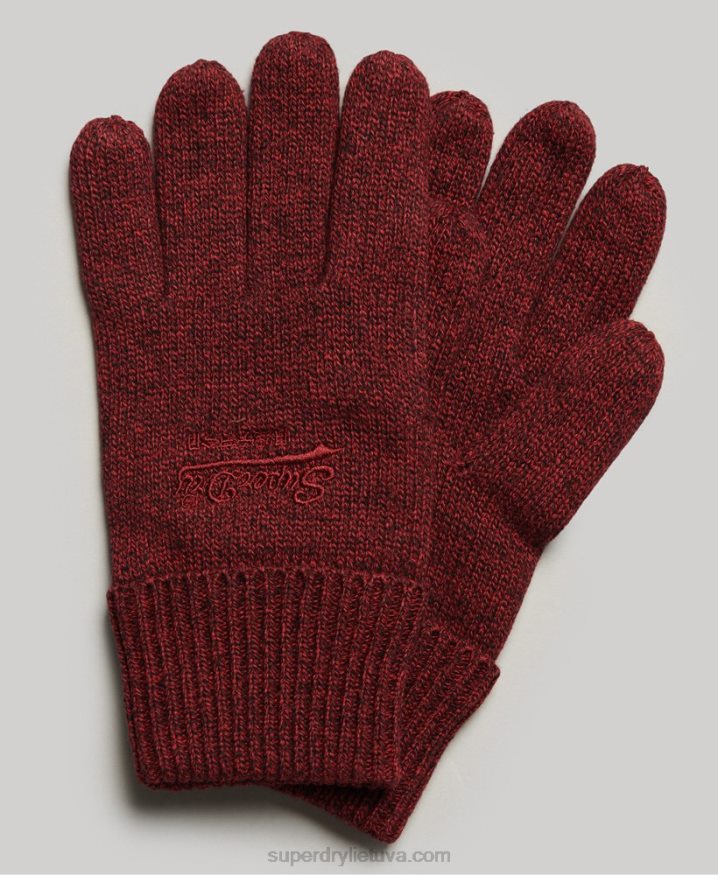 Superdry Essential Plain Gloves Red Men