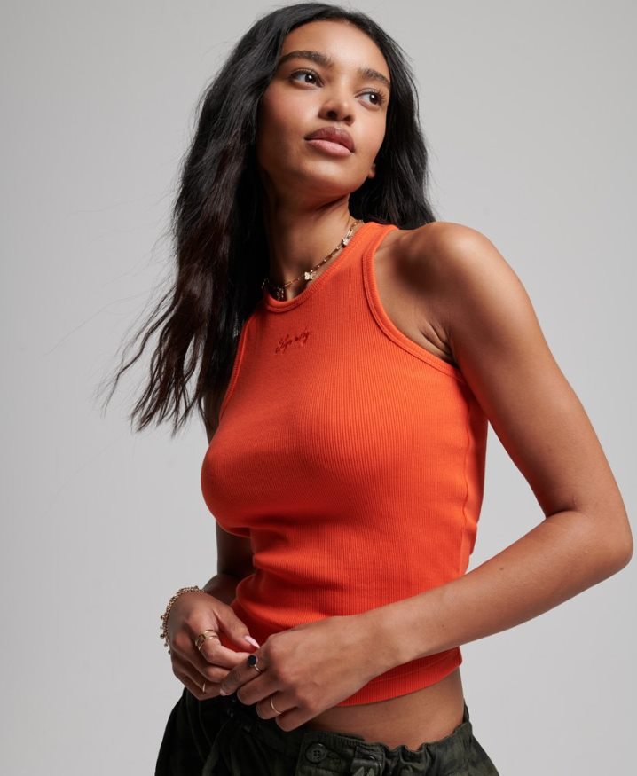 Superdry Essential Tank Top Orange Women