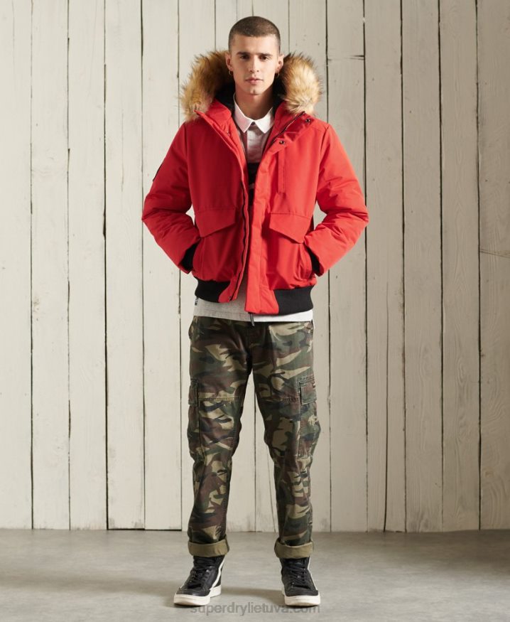 Superdry Everest Bomber Jacket Red Men