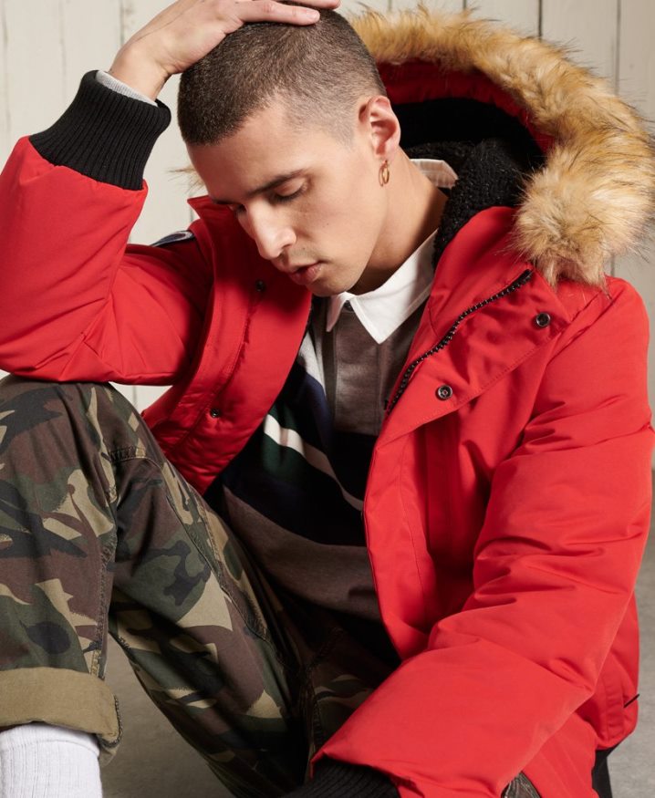 Superdry Everest Bomber Jacket Red Men