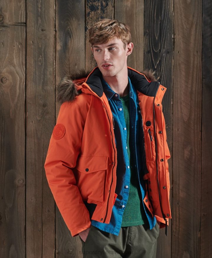 Superdry Everest Down Snow Bomber Jacket Orange Men