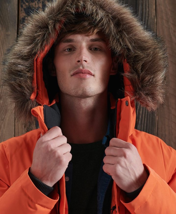 Superdry Everest Down Snow Bomber Jacket Orange Men