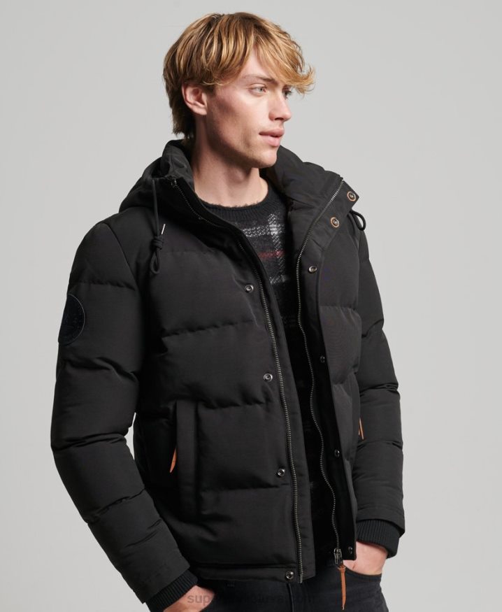 Superdry Everest Hooded Puffer Jacket Dark Grey Men