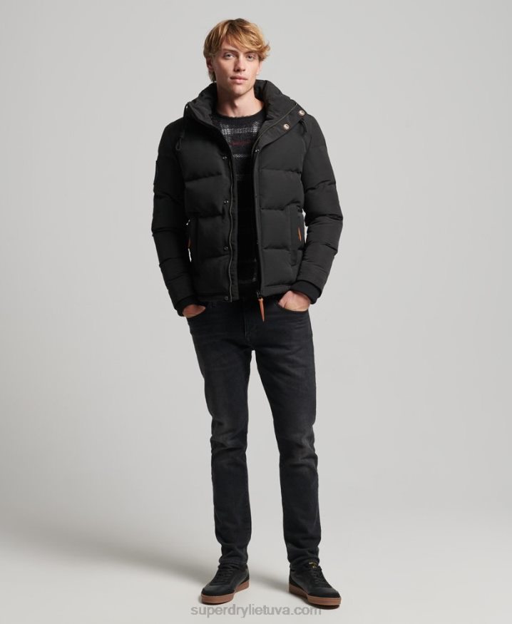 Superdry Everest Hooded Puffer Jacket Dark Grey Men