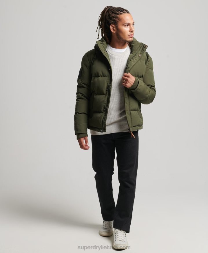 Superdry Everest Hooded Puffer Jacket Green Men