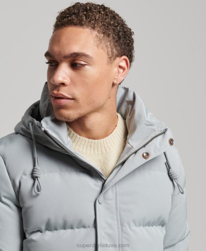 Superdry Everest Hooded Puffer Jacket Light Blue Men