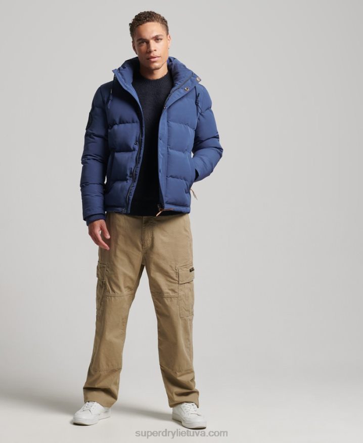 Superdry Everest Hooded Puffer Jacket Navy Men