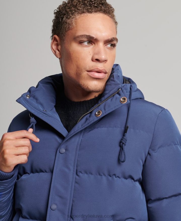 Superdry Everest Hooded Puffer Jacket Navy Men