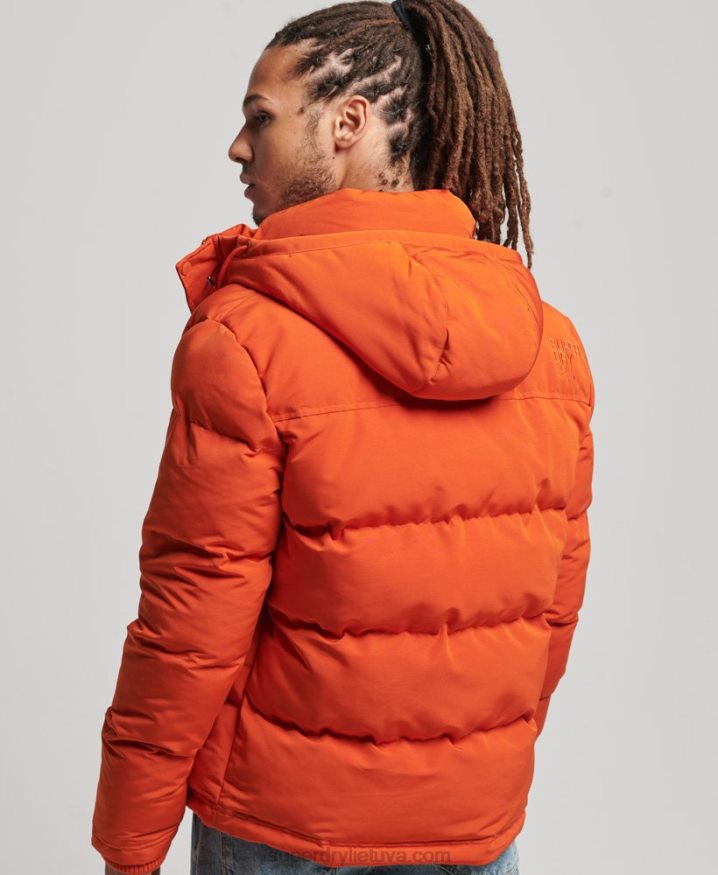 Superdry Everest Hooded Puffer Jacket Orange Men