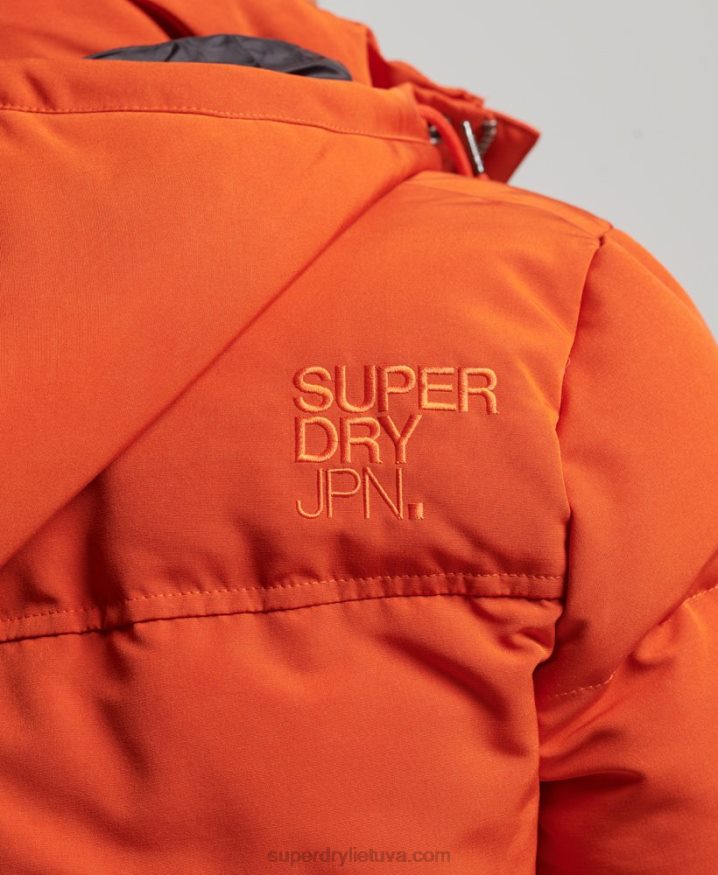 Superdry Everest Hooded Puffer Jacket Orange Men