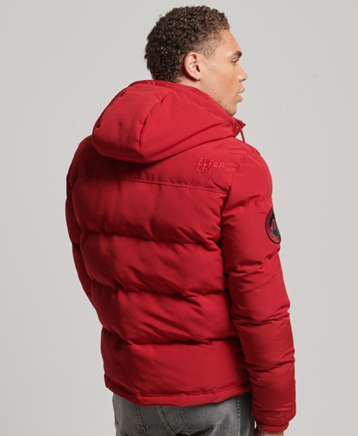 Superdry Everest Hooded Puffer Jacket Red Men