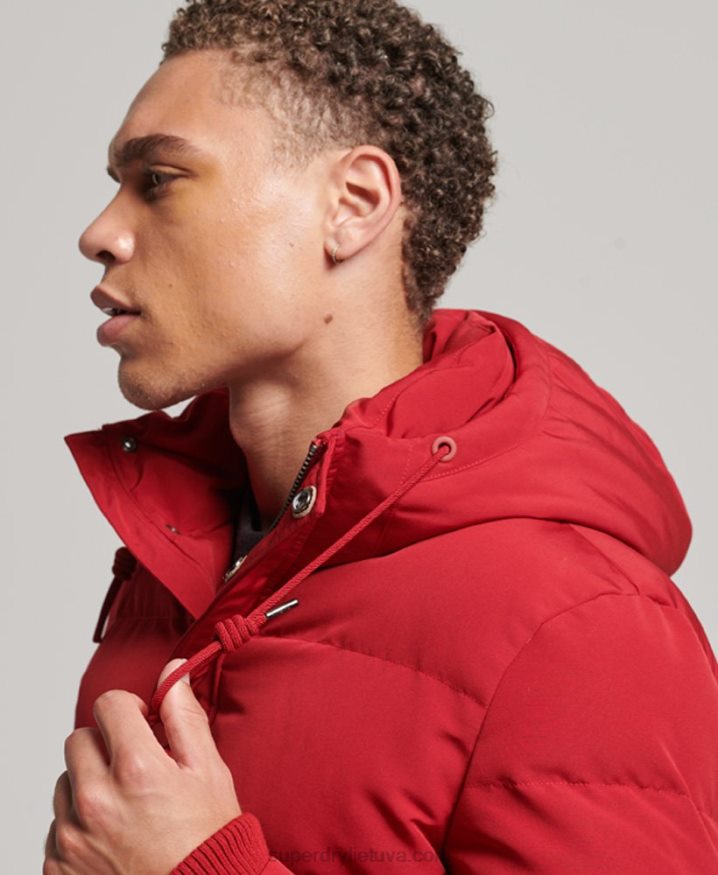 Superdry Everest Hooded Puffer Jacket Red Men