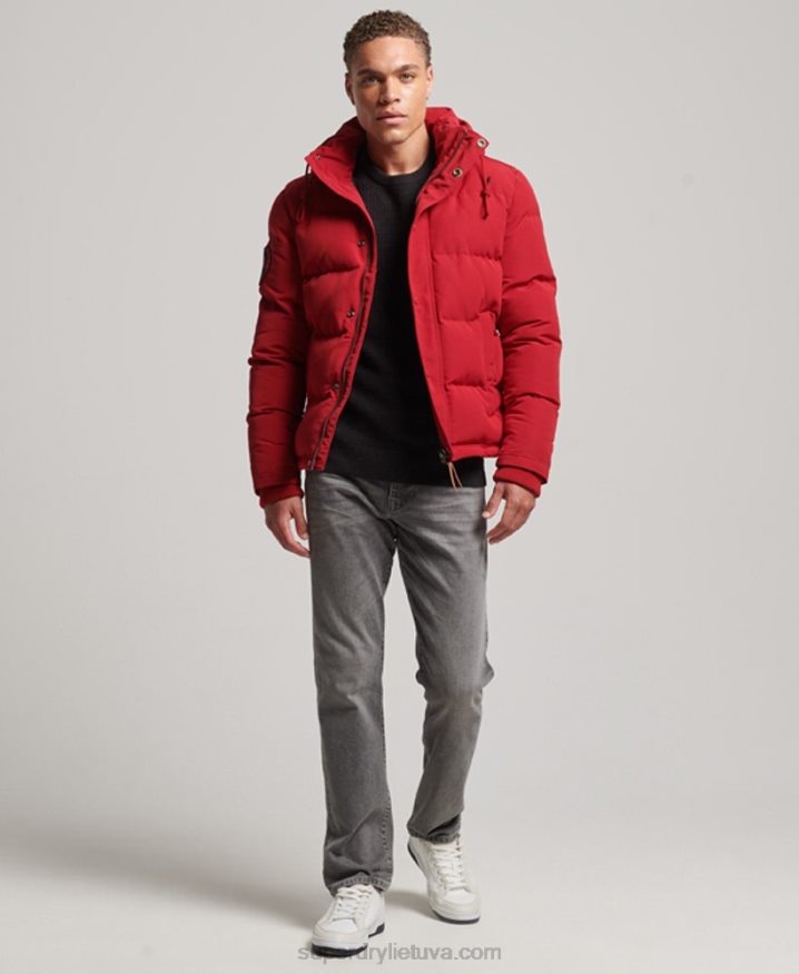 Superdry Everest Hooded Puffer Jacket Red Men