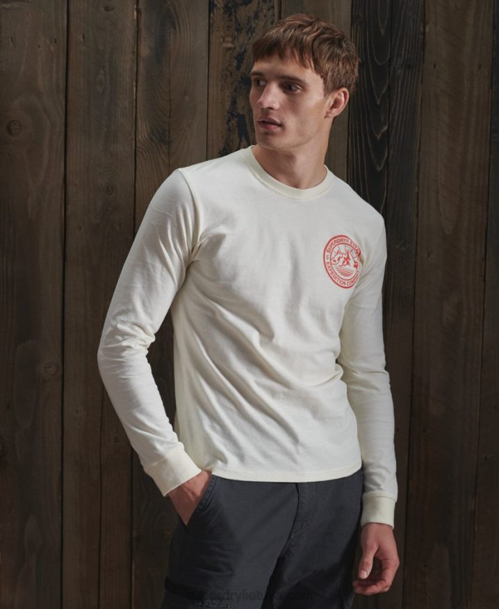 Superdry Everest Long Sleeved Top Cream Men