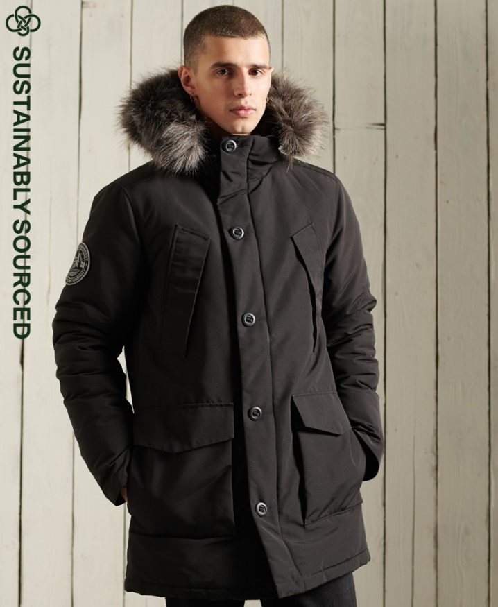 Superdry Everest Parka Coat Black Men