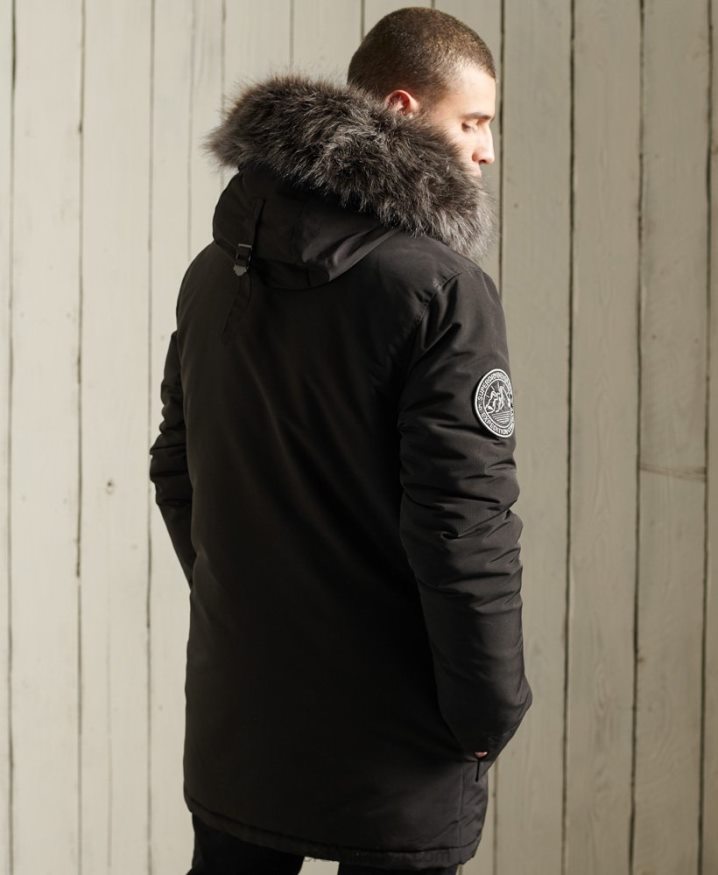 Superdry Everest Parka Coat Black Men