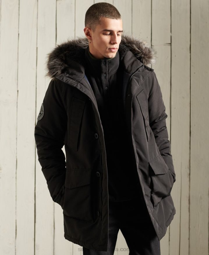 Superdry Everest Parka Coat Black Men