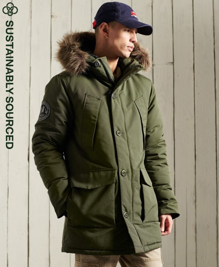 Superdry Everest Parka Coat Khaki Men