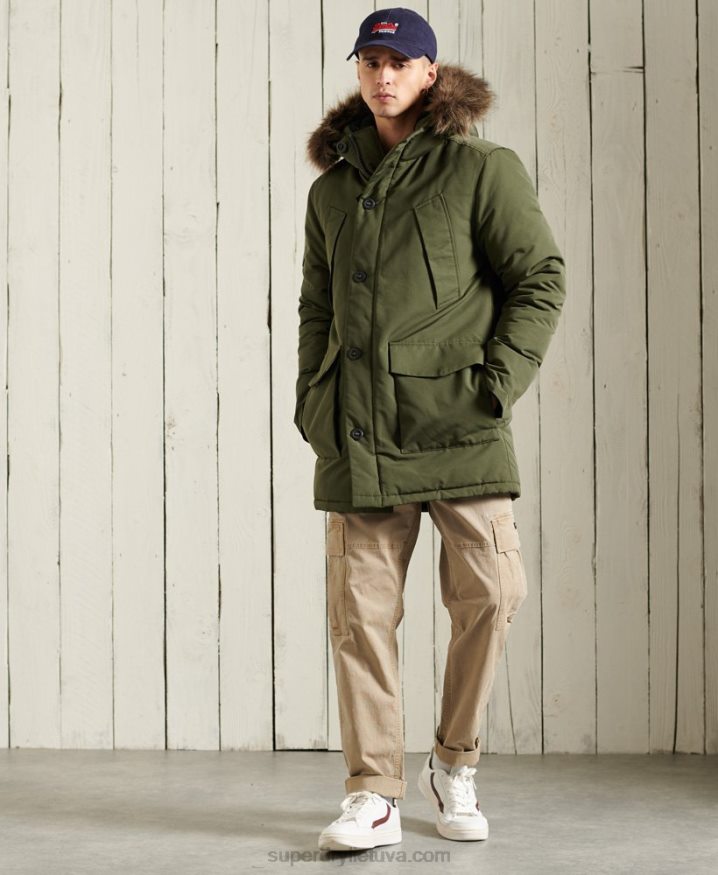 Superdry Everest Parka Coat Khaki Men