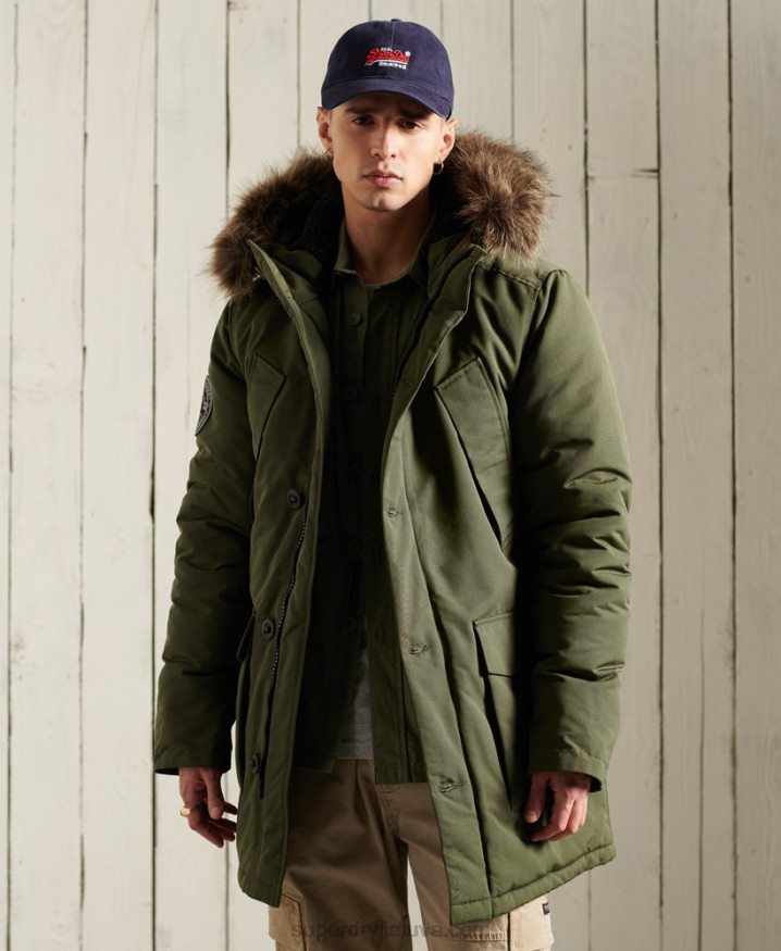 Superdry Everest Parka Coat Khaki Men