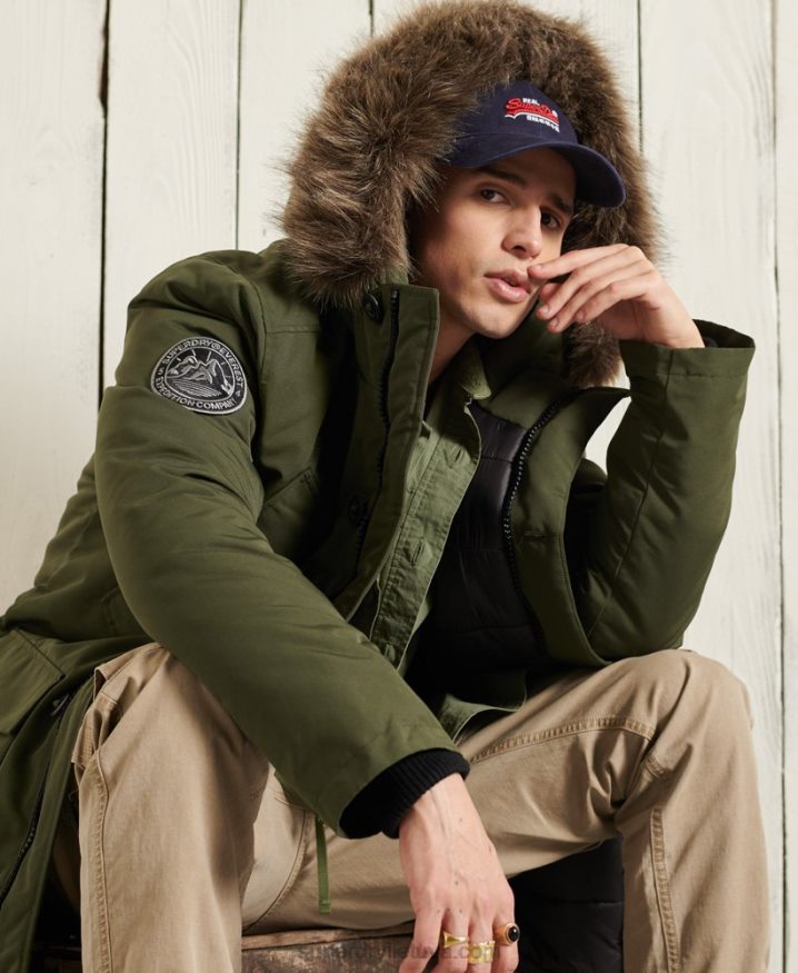 Superdry Everest Parka Coat Khaki Men