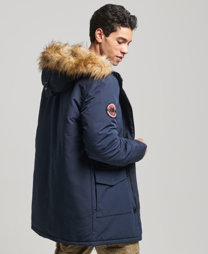 Superdry Everest Parka Coat Navy Men